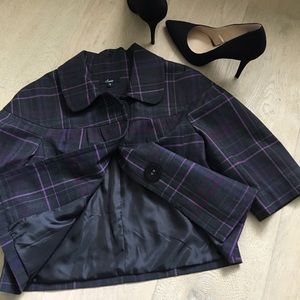 Purple and grey cape / short blazer